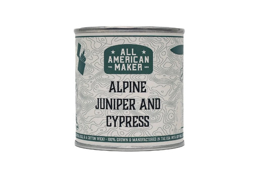 All American Maker - Alpine Juniper & Cypress Candle - 8oz Hand Pour Soy Candle & Cotton Wick - 100% American Made - Northwest Knives