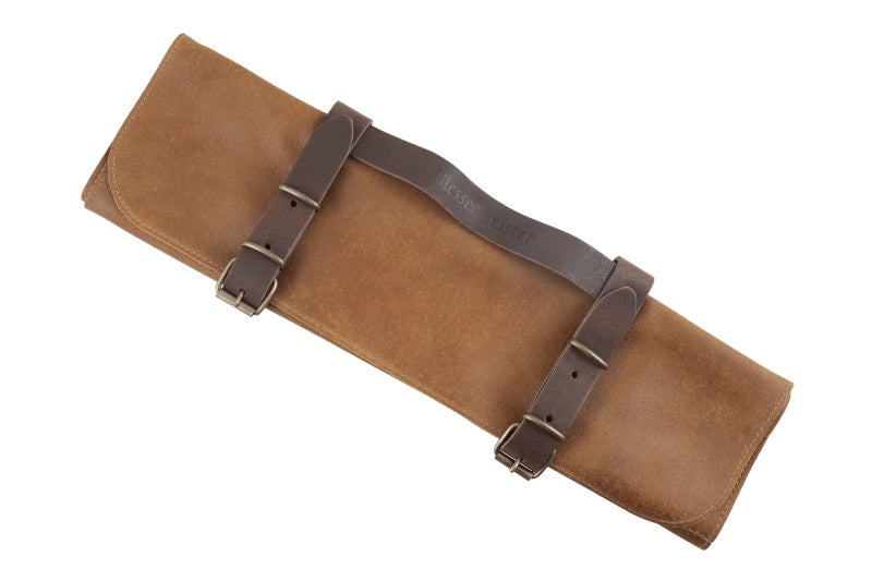 Messermeister Vintage Leather Knife Roll - 7 Pocket - Amber