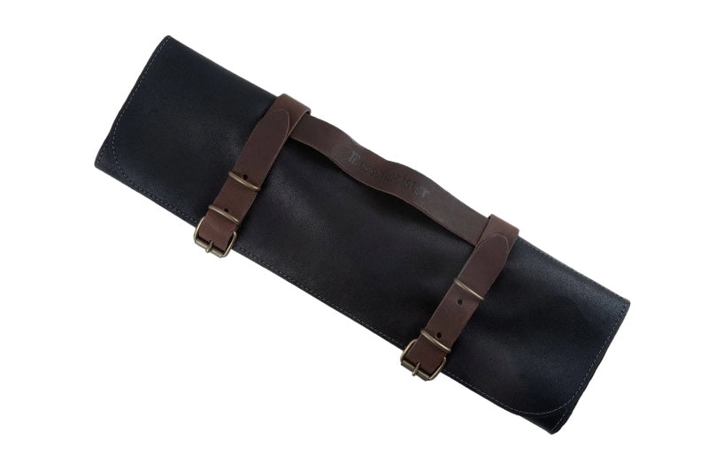 Messermeister Vintage Leather Knife Roll - 7 Pocket - Black