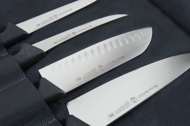 Messermeister Vintage Leather Knife Roll - 7 Pocket - Black