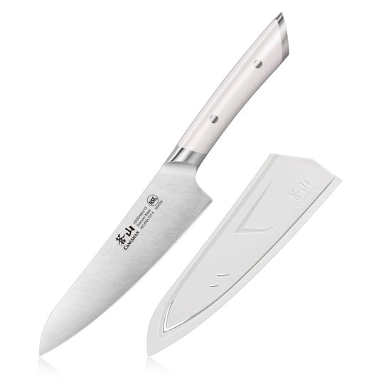 Cangshan Cutlery Helena Series 5.5" Utility Knife - Forged German X50CrMoV15 Steel - White Polymer Handle 504135