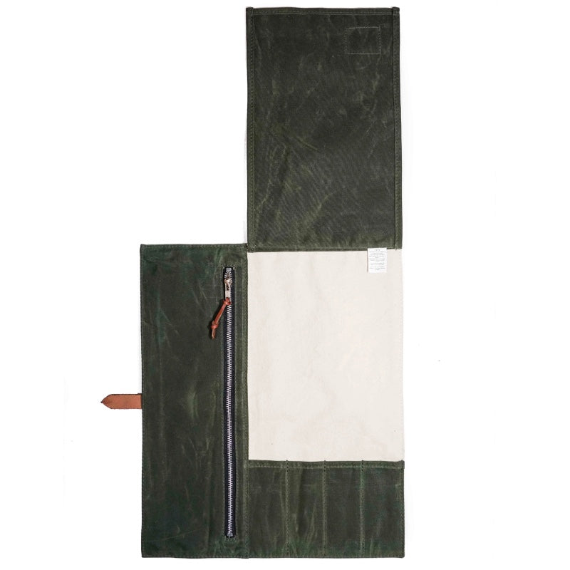 Hardmill Goods - Compact Waxed Canvas Knife Roll - Olive Green Canvas CK-WC-OL - Northwest Knives
