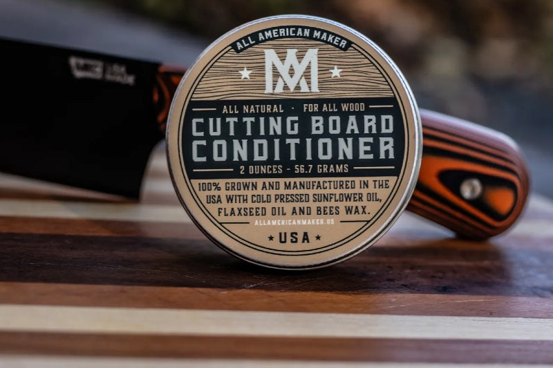 All American Maker - Cutting Board Conditioner - Beeswax & Flaxseed Oil & Cold Pressed Sunflower Oil - 100% American Made - Northwest Knives