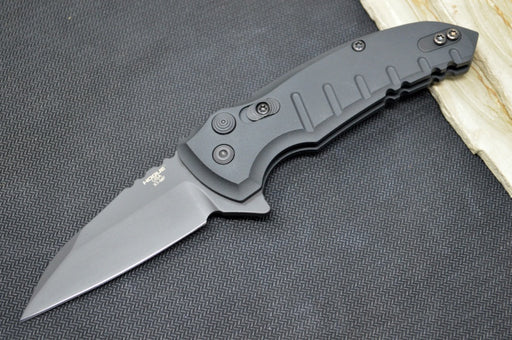 Garage Sale Hogue Knives X1 Microflip - Black Aluminum Handle / CPM-154 Steel / Black Wharncliffe Blade - Northwest Knives