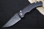 Defiant 7 Valmara Push Button Automatic - Black DLC Finish / CPM-154 Steel / Black Hard-Coat Anodized Aluminum Handle - Northwest Knives