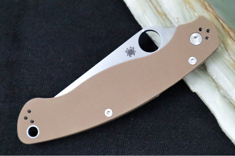 Spyderco Military 2 SPRINT RUN - CPM-15V Steel / Satin Blade / Brown G-10 Handle C36GPBN15V2