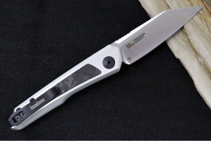 Kershaw 7050 Launch 20 Automatic - Reverse Tanto Blade / CPM-Magnacut Steel / Raw Aluminum & Black Carbon Fiber Handle