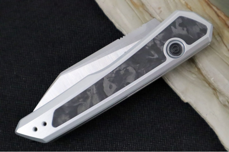 Kershaw 7050 Launch 20 Automatic - Reverse Tanto Blade / CPM-Magnacut Steel / Raw Aluminum & Black Carbon Fiber Handle