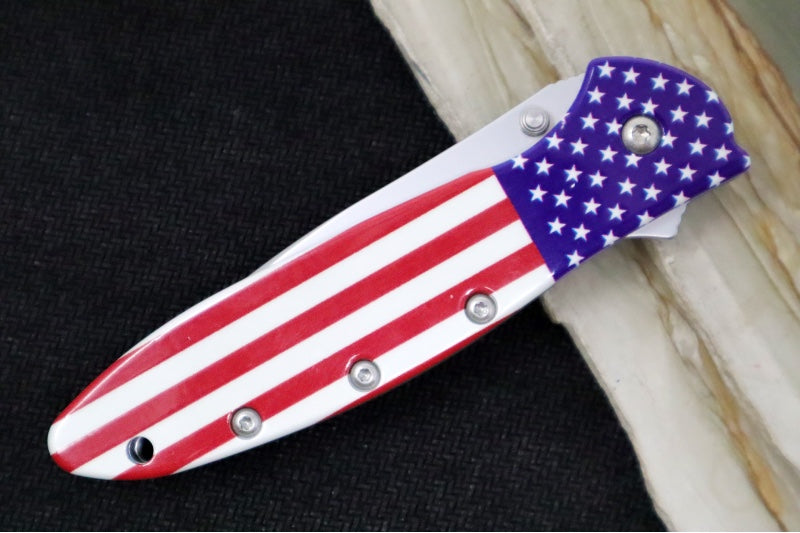 Kershaw 1660USA Leek Flipper - 14C28N Steel / Bead Blasted Finish / USA UFI Finished Aluminum Handle - Northwest Knives