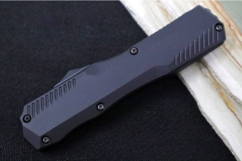 Kershaw 9000R Livewire OTF - Black Anodized Aluminum Handle / CPM-Magnacut / Reverse Tanto  Blade / 2-Toned Black PVD & Satin Finish - Northwest Knives