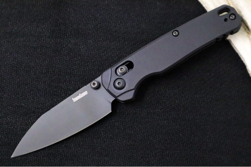 Kershaw Bel-Air Manual - Black Anodized Aluminum Handle / Reverse Tanto Blade / Black PVD Finish / CPM-Magnacut Steel 6105BLK - Northwest Knives