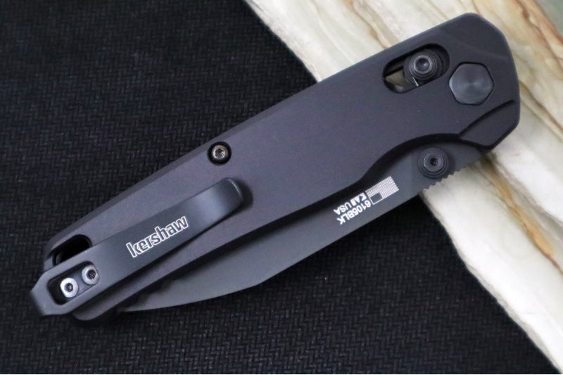 Kershaw Bel-Air Manual - Black Anodized Aluminum Handle / Reverse Tanto Blade / Black PVD Finish / CPM-Magnacut Steel 6105BLK - Northwest Knives