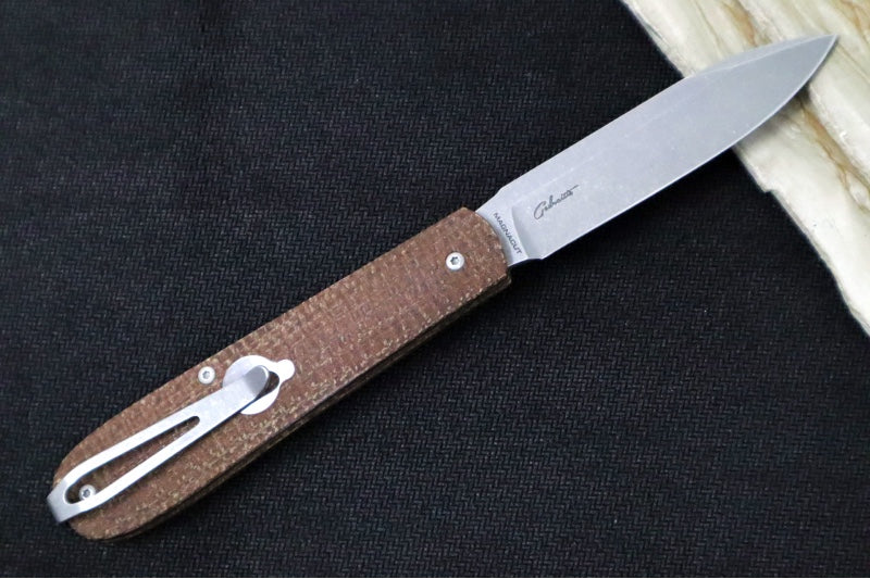 Boker Coffin Jute Slipjoint - Coffee Brown Micarta Handle / CPM-Magnacut Steel / Drop Point Blade 112946