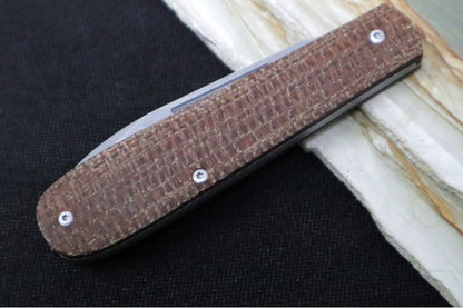 Boker Coffin Jute Slipjoint - Coffee Brown Micarta Handle / CPM-Magnacut Steel / Drop Point Blade 112946