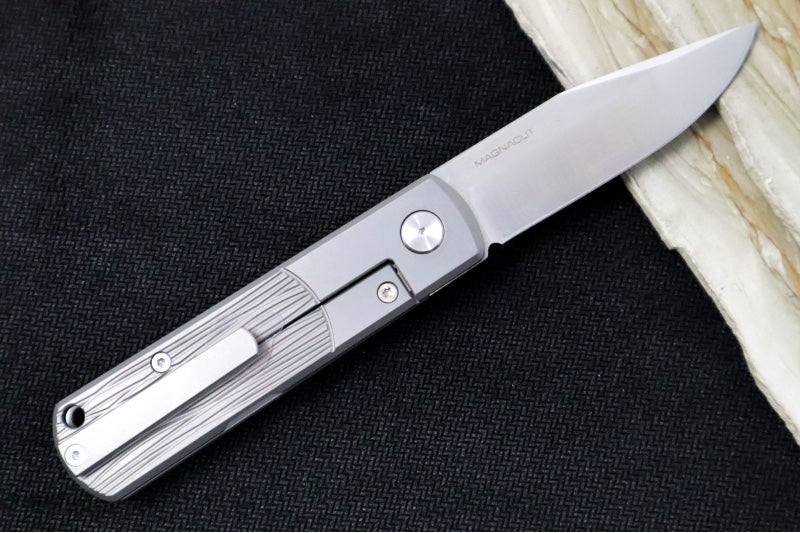 Boker BRLW Compact Flipper - Precision-Milled Titanium Handle / Clip Point Blade / CPM-Magnacut Steel 112630 - Northwest Knives