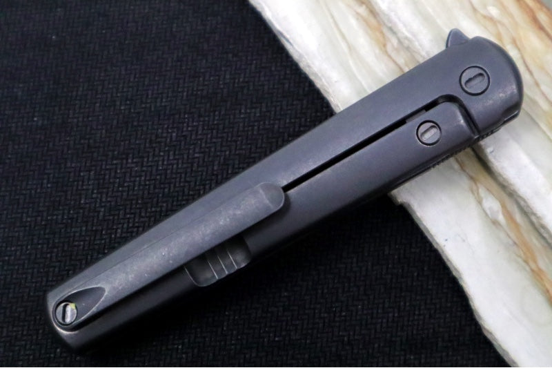 Maniago Knife Makers Flame - Black Drop Point Blade / M390 Steel / Dark Stonewashed Titanium Handle MK-FL01-TDSW