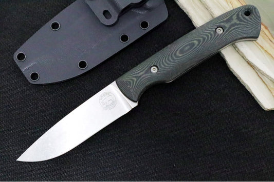 White River Knives Hunter - Black & OD Green Linen Micarta / CPM-Magnacut Steel Drop Point Blade WRHNT-LBO-MAG