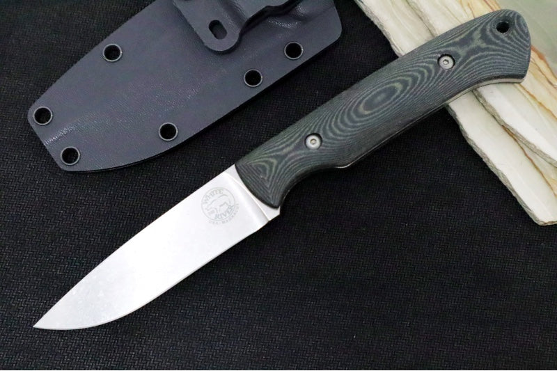White River Knives Hunter - Black & OD Green Linen Micarta / CPM-Magnacut Steel Drop Point Blade WRHNT-LBO-MAG - Northwest Knives
