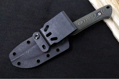 White River Knives Small Game - Black & Olive Drab Linen Micarta handle / CPM-Magnacut Steel / Drop Point Blade WRSG-LBO-MAG