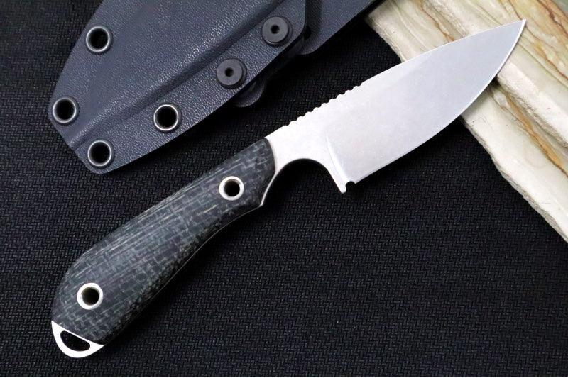 White River Knives Model 1 Caper - Black Burlap Micarta Handle / CPM-Magnacut Steel / Drop Point Blade WRM1-BBL-MAG