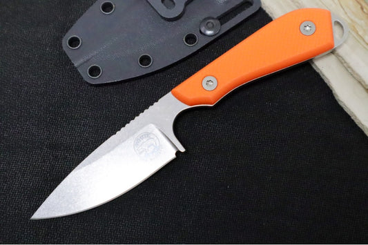 White River Knives Model 1 Caper Pro - CPM-Magnacut Steel / Textured Orange G-10 Handle WRM1-TBL-MAG