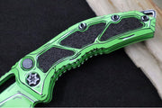 Heretic Knives Medusa Auto Limited Edition - Recurve Cerakoted & Hand Painted Blade / Toxic Green Cerakoted Aluminum Handle with Black Grip Inlays / CPM-Magnacut Steel H012-CS-TX - Northwest Knives