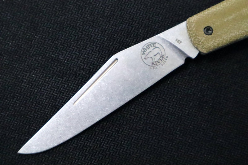 White River Knives Trailhead Trapper Slipjoint - Olive Drab Micarta Handle / Trapper Blade / CPM-S35VN Steel WRTHT-MOD - Northwest Knives