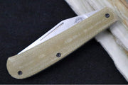 White River Knives Trailhead Trapper Slipjoint - Olive Drab Micarta Handle / Trapper Blade / CPM-S35VN Steel WRTHT-MOD - Northwest Knives