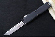Microtech Ultratech ZBP (Zero Blade Play) OTF - Stonewashed Finish / Tanto Blade / Black Anodized Aluminum Handle 1123-10 - Northwest Knives