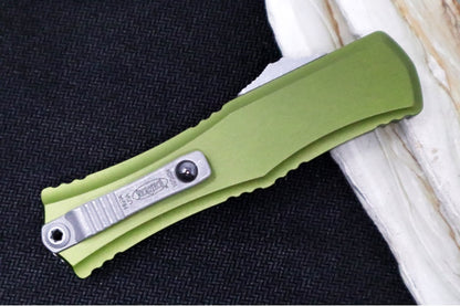 Microtech Mini Hera II OTF - Dagger Blade / Apocalyptic Finish / OD Green Anodized Aluminum Handle 1702M-10APOD