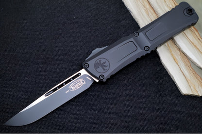 Microtech Combat Troodon OTF Gen III Tactical - Black Finish / Drop Point Blade / Black Anodized Aluminum Handle - 1143-1T