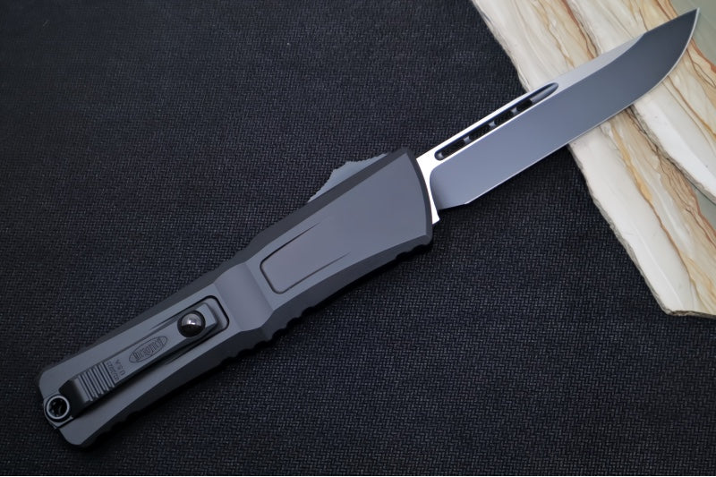 Microtech Combat Troodon OTF Gen III Tactical - Black Finish / Drop Point Blade / Black Anodized Aluminum Handle - 1143-1T - Northwest Knives