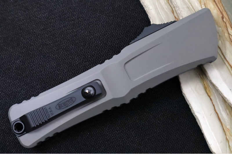 Microtech Combat Troodon OTF Gen III - Black Finish / Tanto Blade / Natural Clear Anodized Aluminum Handle 1144-1NC - Northwest Knives