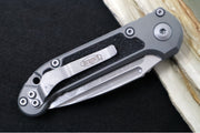 Microtech L.U.D.T Gen III - Apocalyptic Finish / Drop Point Blade with Partial Serrates / Natural Clear Aluminum Handle & Black Traction Tape Inlay - 1135-11APNC - Northwest Knives