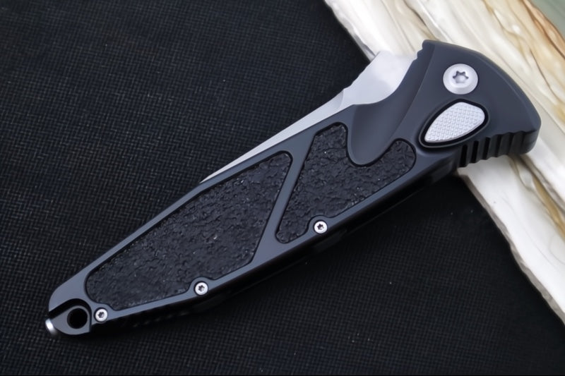 Microtech SOCOM Elite Auto - Apocalyptic Finish / Partial Serrated Spear Point Blade / Black Handle & Black Inserts 160A-11AP