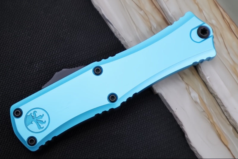 Microtech Mini Hera II OTF - Dagger Blade / Black Finish / Turquoise Anodized Aluminum Handle 1702M-1TQ - Northwest Knives