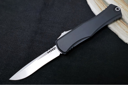 Microtech Hera II OTF - Recurve Blade / Stonewash Finish / Black Anodized Aluminum Handle 1705-10