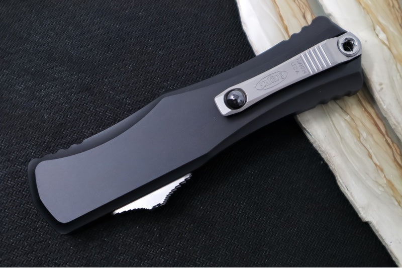 Microtech Hera II OTF - Recurve Blade / Stonewash Finish / Black Anodized Aluminum Handle 1705-10 - Northwest Knives