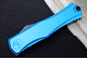 Microtech Hera II OTF - Recurve Blade / Black Finish / Blue Anodized Aluminum Handle 1705-1BL - Northwest Knives