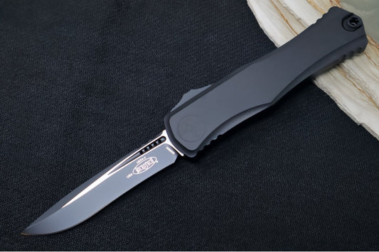 Microtech Hera II OTF Tactical - Recurve Blade / Black Finish / Black Anodized Aluminum Handle & Black Hardware 1705-1T