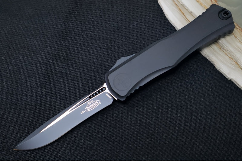 Microtech Hera II OTF Tactical - Recurve Blade / Black Finish / Black Anodized Aluminum Handle & Black Hardware 1705-1T - Northwest Knives