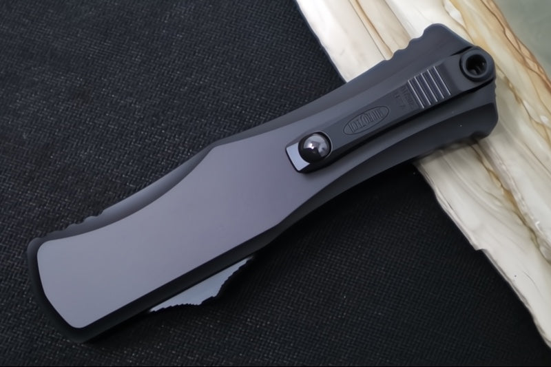 Microtech Hera II OTF Tactical - Recurve Blade / Black Finish / Black Anodized Aluminum Handle & Black Hardware 1705-1T