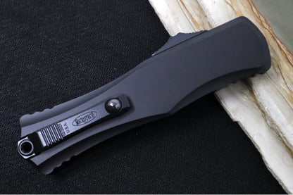 Microtech Hera II OTF Tactical - Fully Serrated Dagger Blade / Black Finish / Black Anodized Aluminum Handle & Black Hardware 1702-3T