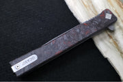 Ocaso Knives Solstice Damascus Flipper - Premium 120-layer Damascus Steel / Straight Blade / Dark Matter Red Carbon Fiber & Titanium Handle #101FR - Northwest Knives