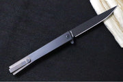 Ocaso Knives Solstice Flipper - CPM-S35VN Steel / Black PVD Finished Straight Blade / Black Anodized Full Titanium Handle #10CTB - Northwest Knives