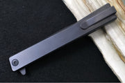 Ocaso Knives Solstice Flipper - CPM-S35VN Steel / Black PVD Finished Straight Blade / Black Anodized Full Titanium Handle #10CTB - Northwest Knives