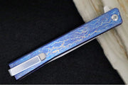 Ocaso Knives Anodized Solstice Flipper - CPM-S35VN Steel / Satin Finished Straight Blade / Anodized Full Titanium Handle #10DBS - Northwest Knives