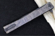 Ocaso Knives Engraved Solstice Flipper - CPM-S35VN Steel / Black PVD Coated Straight Blade / Engraved Full Titanium Handle #10ETB - Northwest Knives