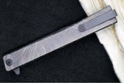 Ocaso Knives Engraved Solstice Flipper - CPM-S35VN Steel / Black PVD Coated Straight Blade / Engraved Full Titanium Handle #10ETB - Northwest Knives