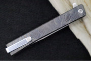 Ocaso Knives Engraved Solstice Flipper - CPM-S35VN Steel / Satin Finished Straight Blade / Engraved Full Titanium Handle #10ETS - Northwest Knives